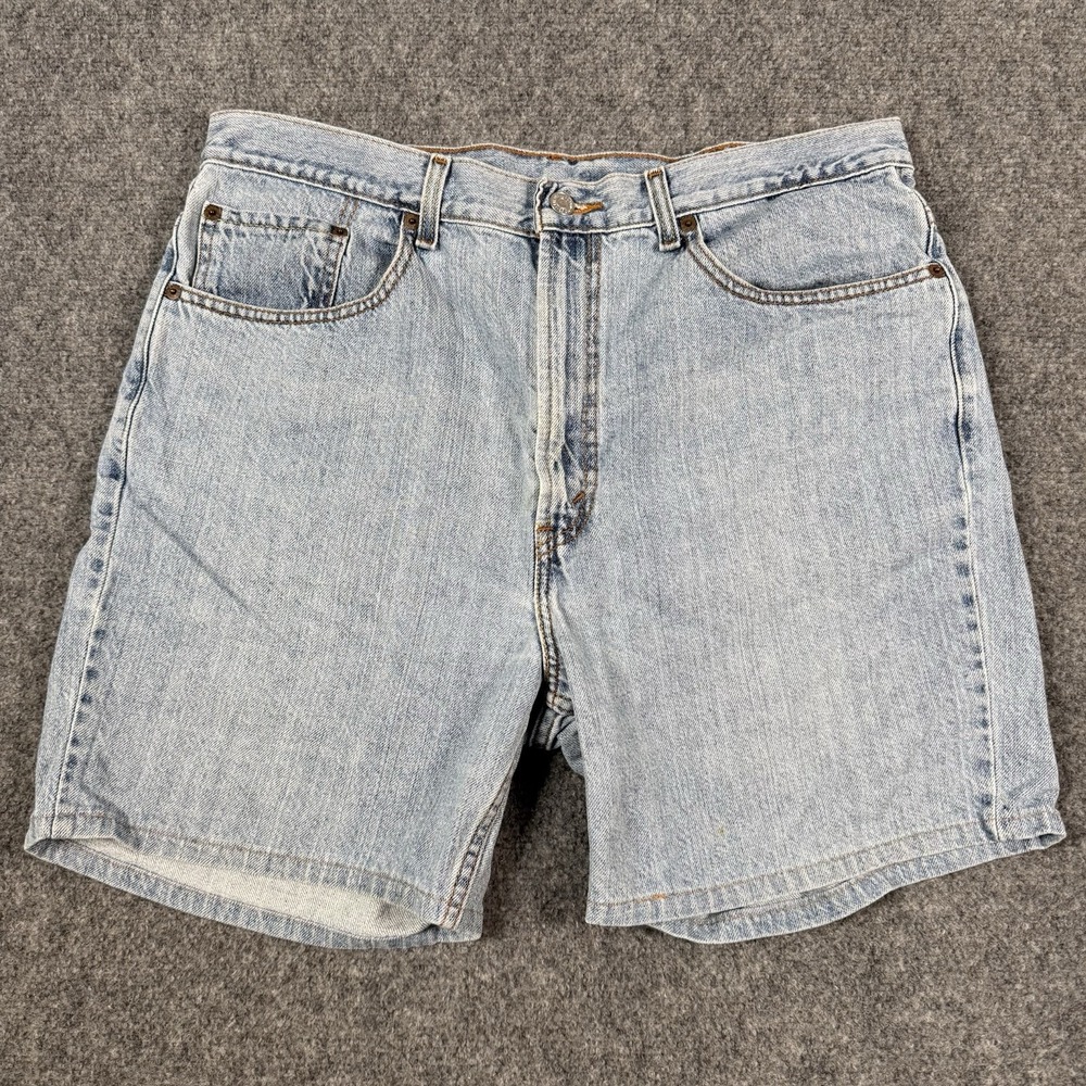 🩳👖 Y2K Levis 505 Denim Shorts Mens 38 Light Wash Blue Jean